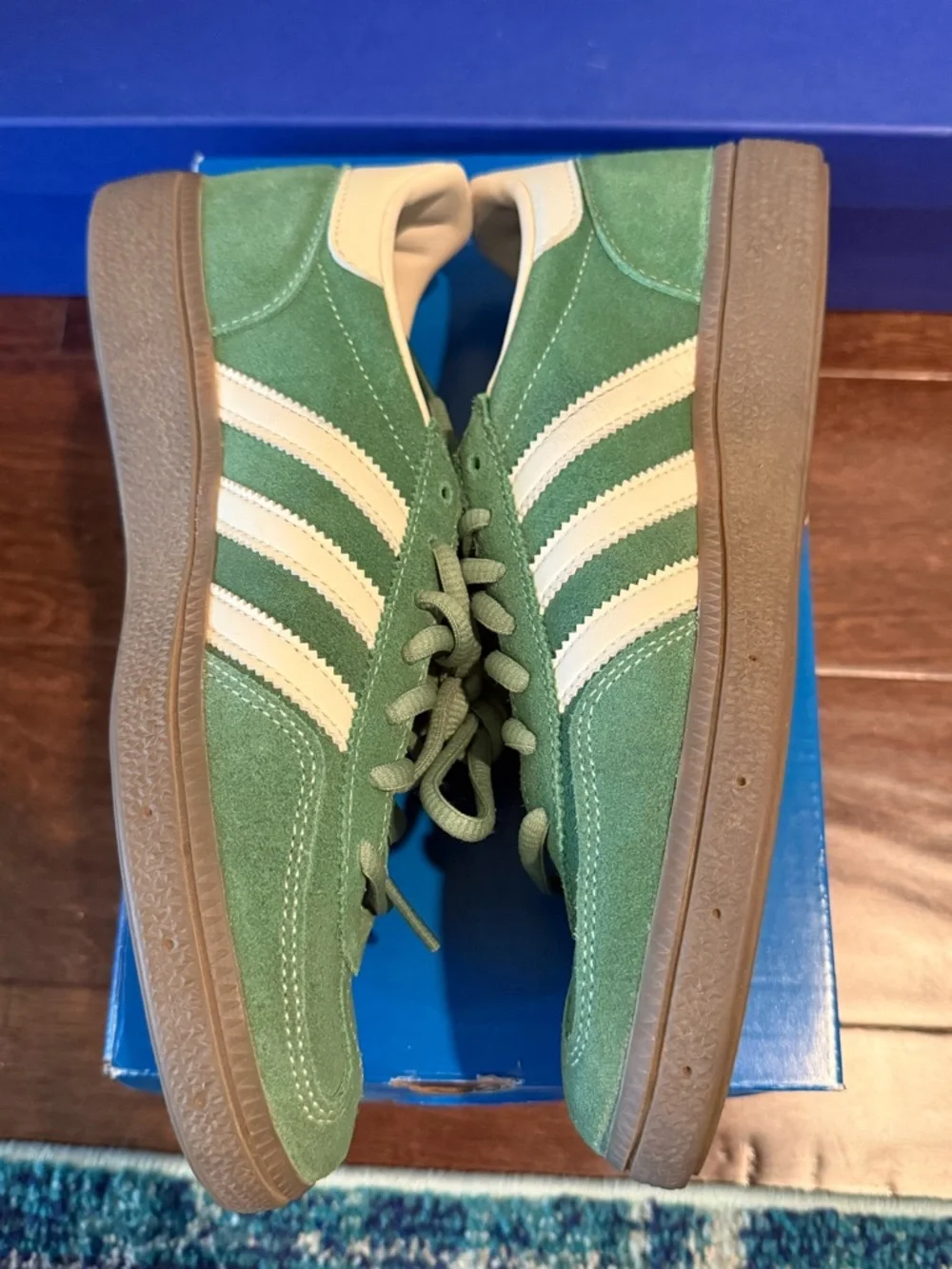 ADIDAS Originals Handball Spezial Shoes GREEN/WHITE M6.5/W7.5 - Picture 8 of 9